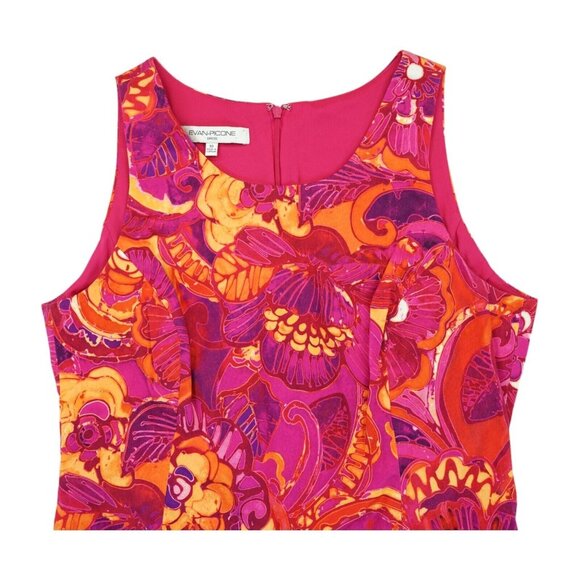 Evan-Picone Womens Fit & Flare Dress Size 10 Floral Pattern Sleeveless Multicolo - Picture 4 of 5